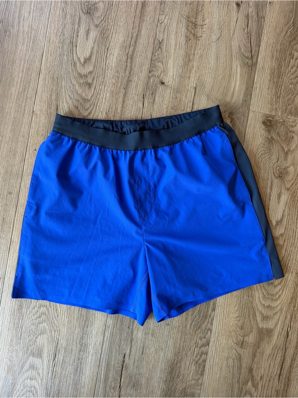 Peloton Men's M Blue Black Performance Running Shorts Lined Athletic
